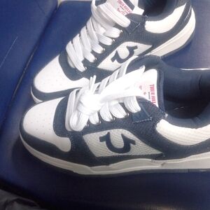 True Religion Men's Navy and White Sneakers